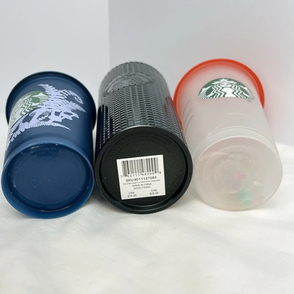 Starbucks Cup Lot Winter Green Grid Tumbler Color Change Confetti Blue Mushrooms